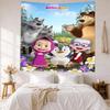 Masha Bear Wall Decor Tapestry Art For Pet Memorial Birthdaywedding Party Backdrop Family Gift
