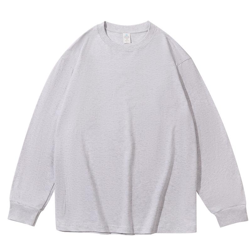 Unisex Ribbed Long-Sleeve Pure Cotton Sweatshirt T-Shirt | Casual Loose Base Layer