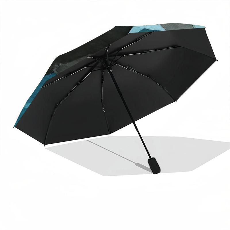 1pc Orca Whale Automatic Open/Close Umbrella with One-Touch Button, Compact Folding Canopy, Sturdy 8-Rib Windproof Design S17