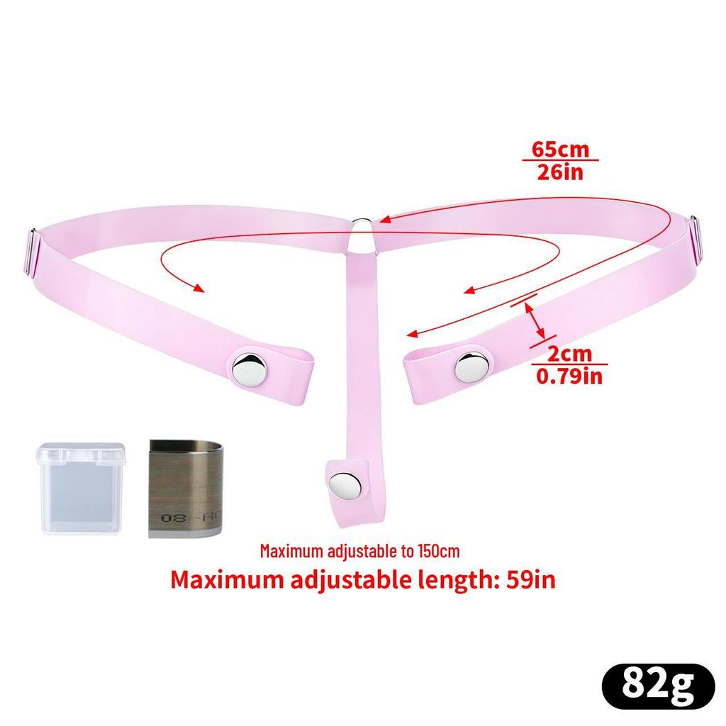 FRRK Adjustable Chastity Lock Belt with Elastic Buttons for Outing Wear