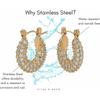 18k Gold Plated Hoop Earrings, Small Hoop Earrings for Women, Stainless Steel, Cubic Zirconia, Gold Earrings for Women, Chunky Earrings, Waterproof, T