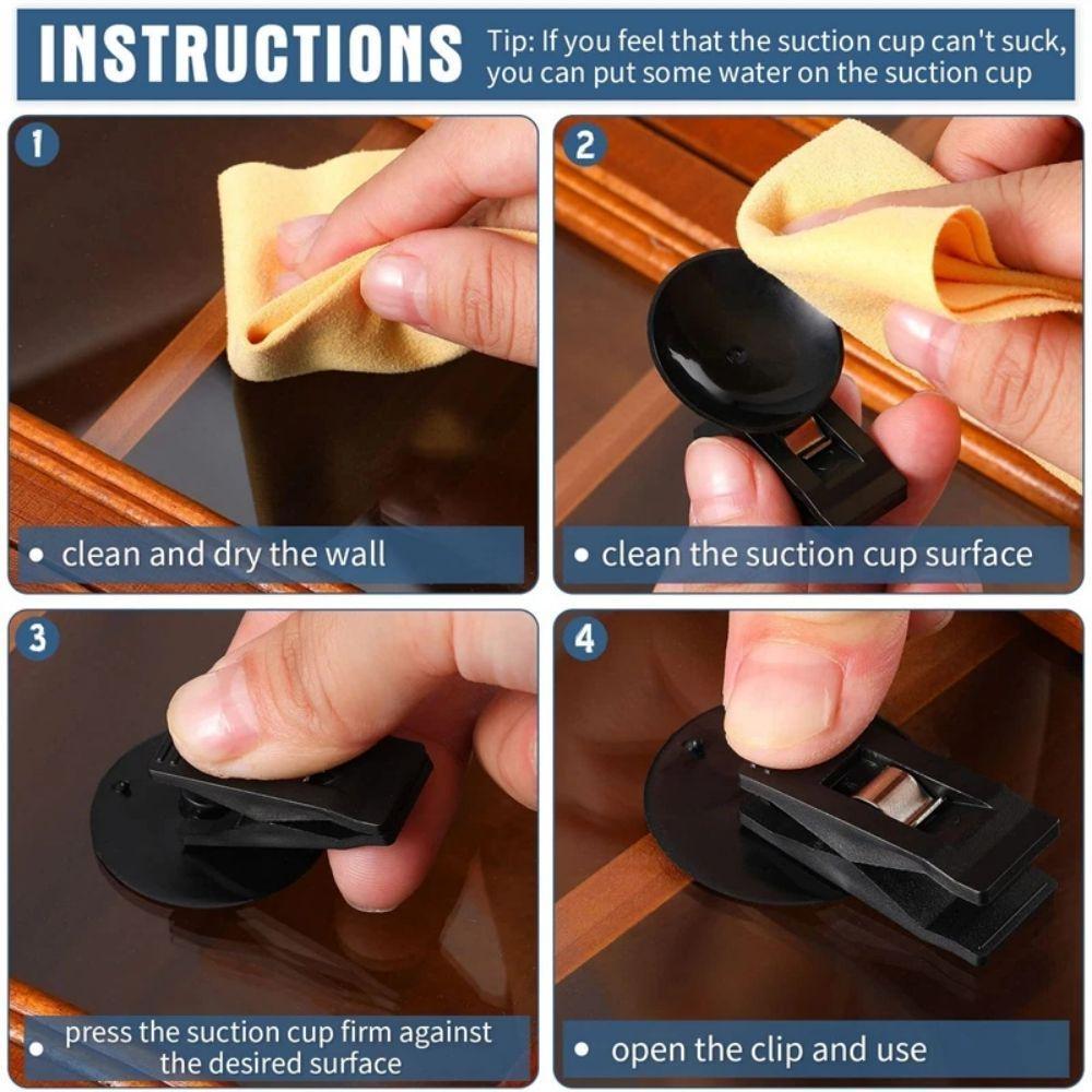 Suction Cup Bracket Car Window Mount Suction Sucker Clips Hook Black Suction Cap Clip Fixer Plastic Sucker Removable Holder for Sunshade Curtain