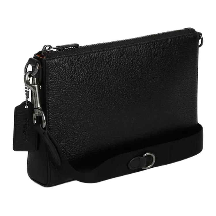 Coach Holden 26 Monogram Logo Embossed Pendant Fabric And Leather Shoulder Crossbody Bag Medium Men bags Brown Black CW372-QBXAJ