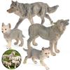 Oenux Wild Beast Animals Small Gray Wolf Maned Wolf Baby Wolves Simulation Model Action Figures Collection PVC Gift Kid Toy Gift
