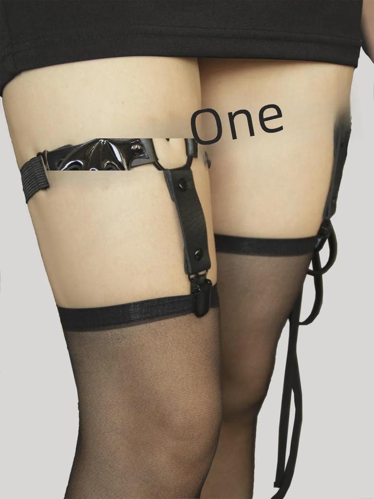 Bat Wing Love Socks Clip - Dark Punk Style Elastic Garter for Women