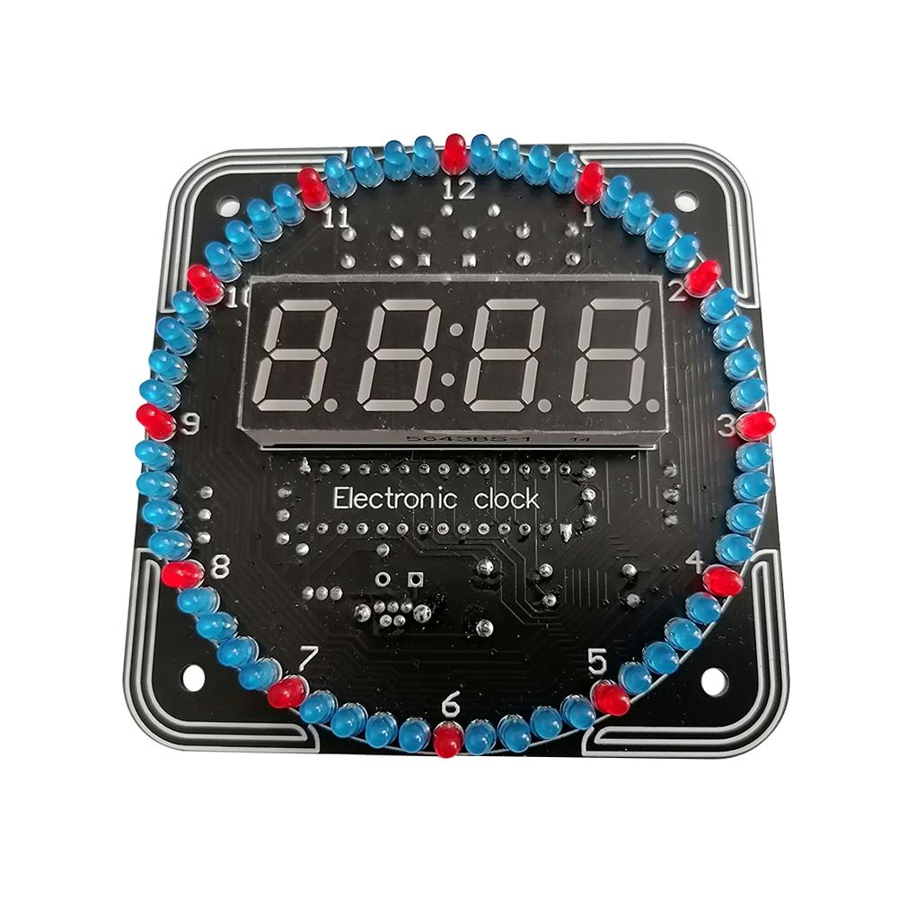 Digital DIY Electronic Clock Kit Light Control Rotation Digital LED Temperature Time Display Tool Set for Soldering Practice