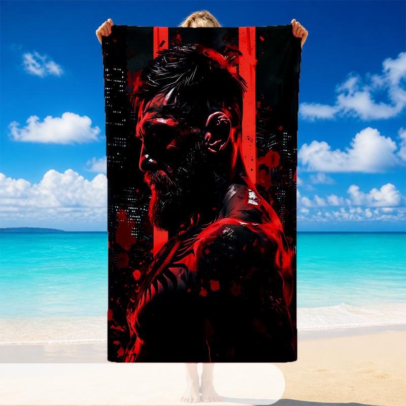 Quick Dry Beach Towel Conor Mcgregor Pattern, Lightweight Absorbent Towel for Pool Beach Vacation Use