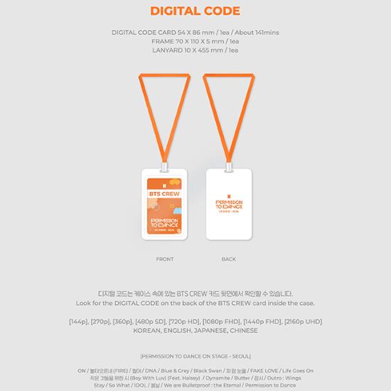 BTS PERMISSION TO DANCE ON STAGE LIVE + SEOUL Digital Code Set & POB