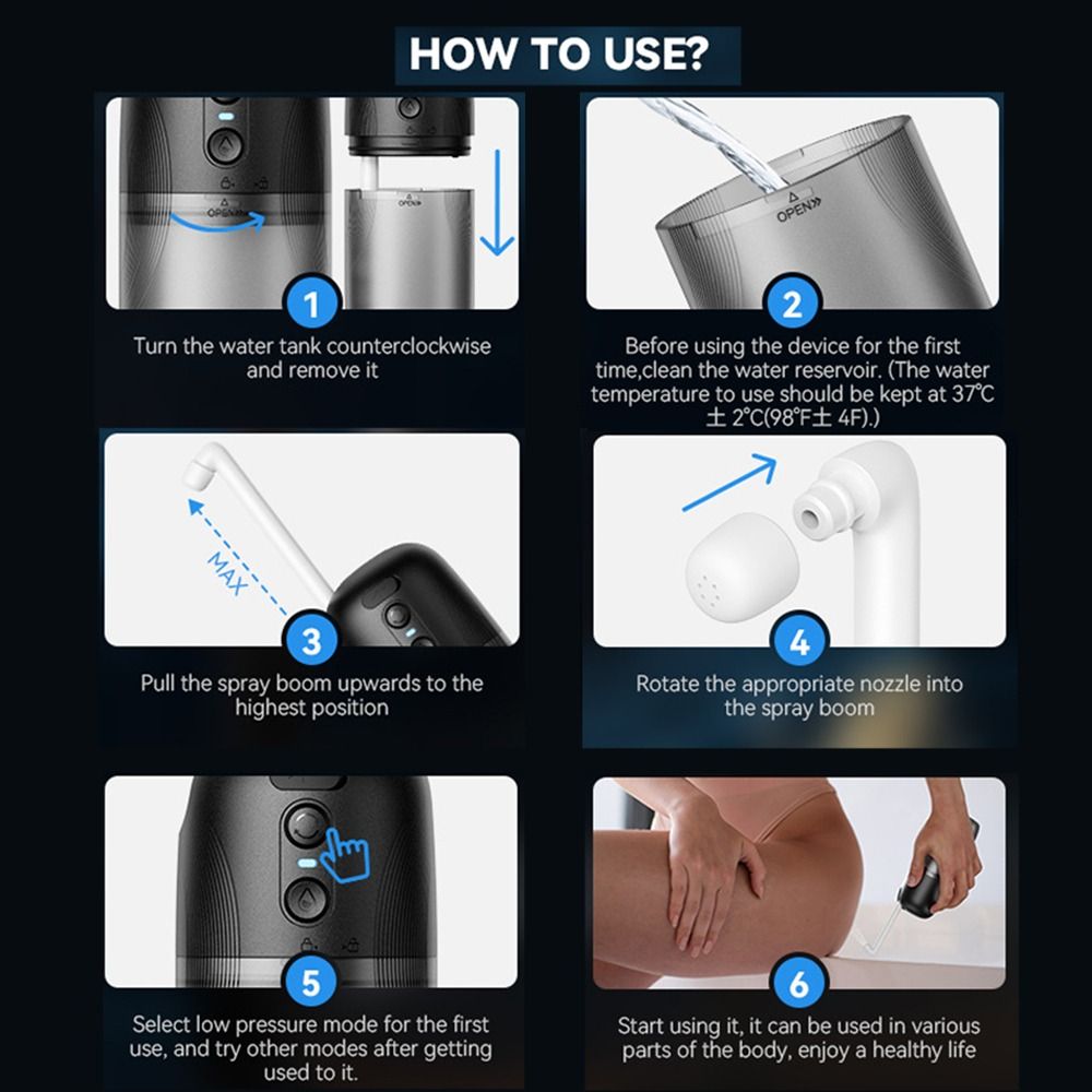 3 Pressure Modes Handheld Bidet Rechargeable Toilet Spray New Hand Sprayer Shower Head  for Travel