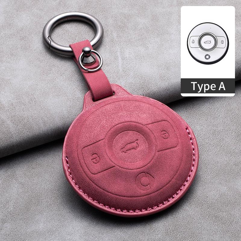 Sheepskin Car Key Case Cover For Mercedes Benz Smart Fortwo 1 BRABUS 1 Benz SMART 2022 2023 Protector Holder Shell Accessories