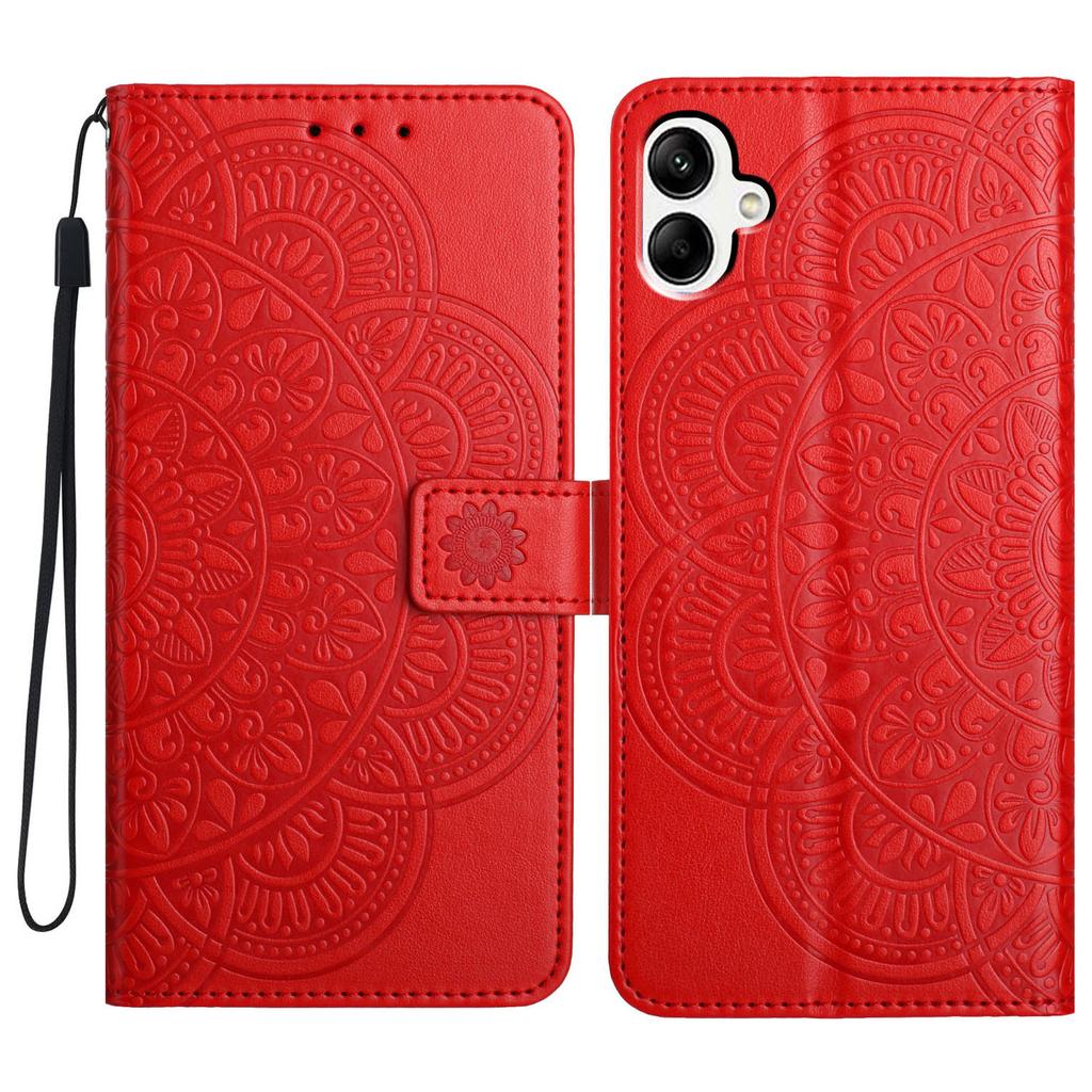 Für Samsung Galaxy A06 4G Lederhülle mit Kartenfächern Mandala-Muster Handyhülle Ständer