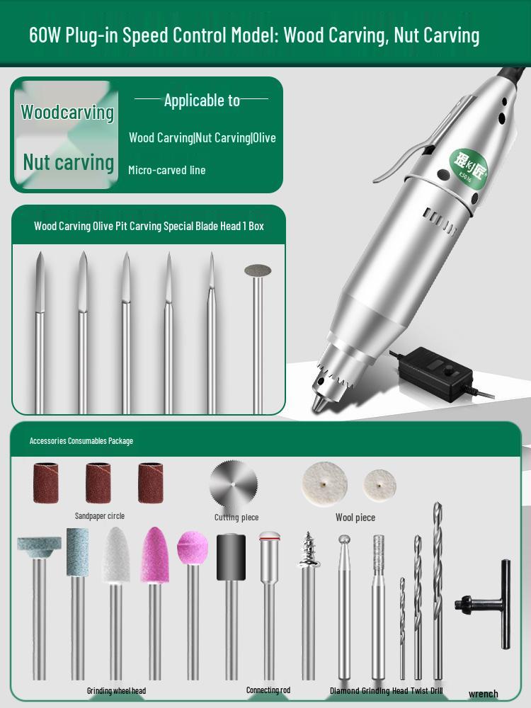 Rechargeable High-Power Handheld Electric Grinder for Carving, Cutting, and Woodworking.