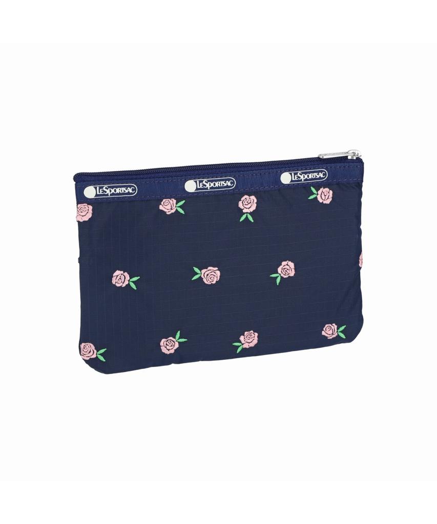 Lesportsac Pink Rose Embroidery 3Zip Cosmetic Pouch [7158.Hf59]