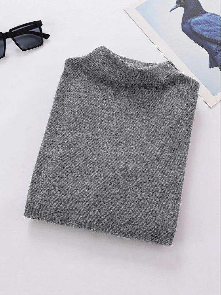 Women's Cashmere-Feel Thick Warm Half-High Neck Base Layer Top - Slim Fit for Autumn/Winter