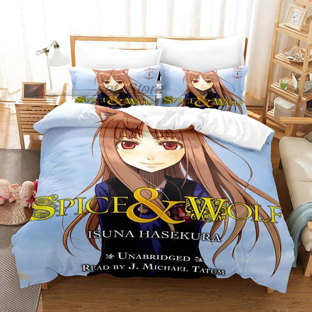3D Druck Anime Spice and Wolf Bettwäsche Set Einzelbett Twin Full Queen King Size Bettset Erwachsene Kinder Schlafzimmer Bettbezug Set Heimtextilien