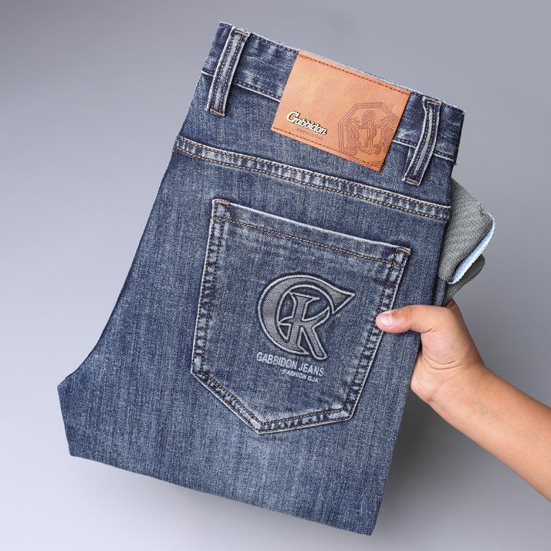 2024 Nové celoroční nositelné podzimní/zimní high-endové lehce luxusní strečové džíny pro pánské trendy značkové dlouhé kalhoty