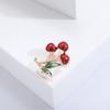Enamel Cherry Brooches for Women Unisex Enamel Cherries Pins Office Party Collection Friends Gifts Accessories
