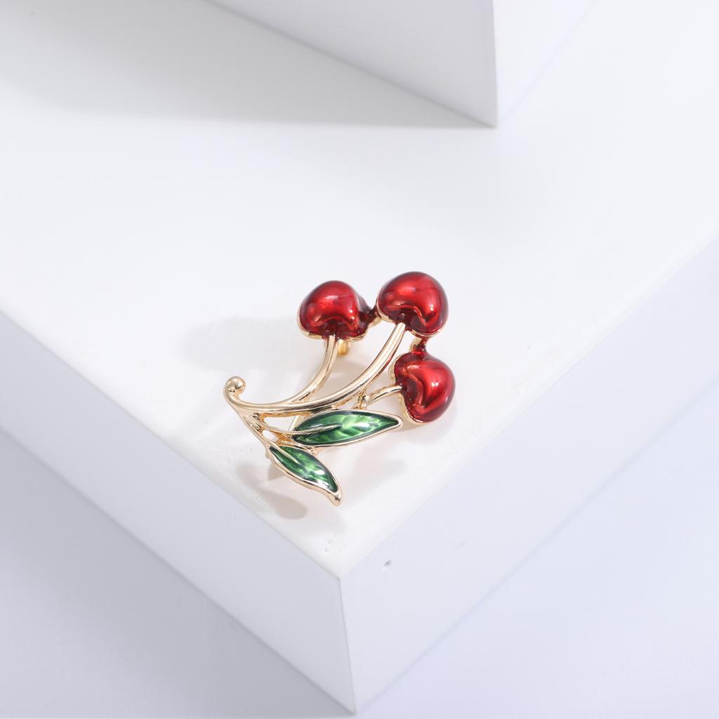 Enamel Cherry Brooches for Women Unisex Enamel Cherries Pins Office Party Collection Friends Gifts Accessories