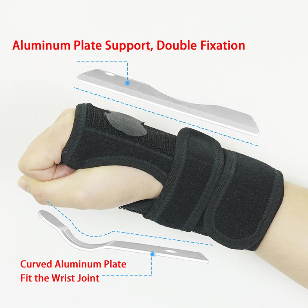 Alça de pulso com suporte de placa de alumínio, suporte de pulso ergonômico, adequado para a vida diária de trabalho, artrite, etc.. ( Opcional para mãos esquerda e direita)