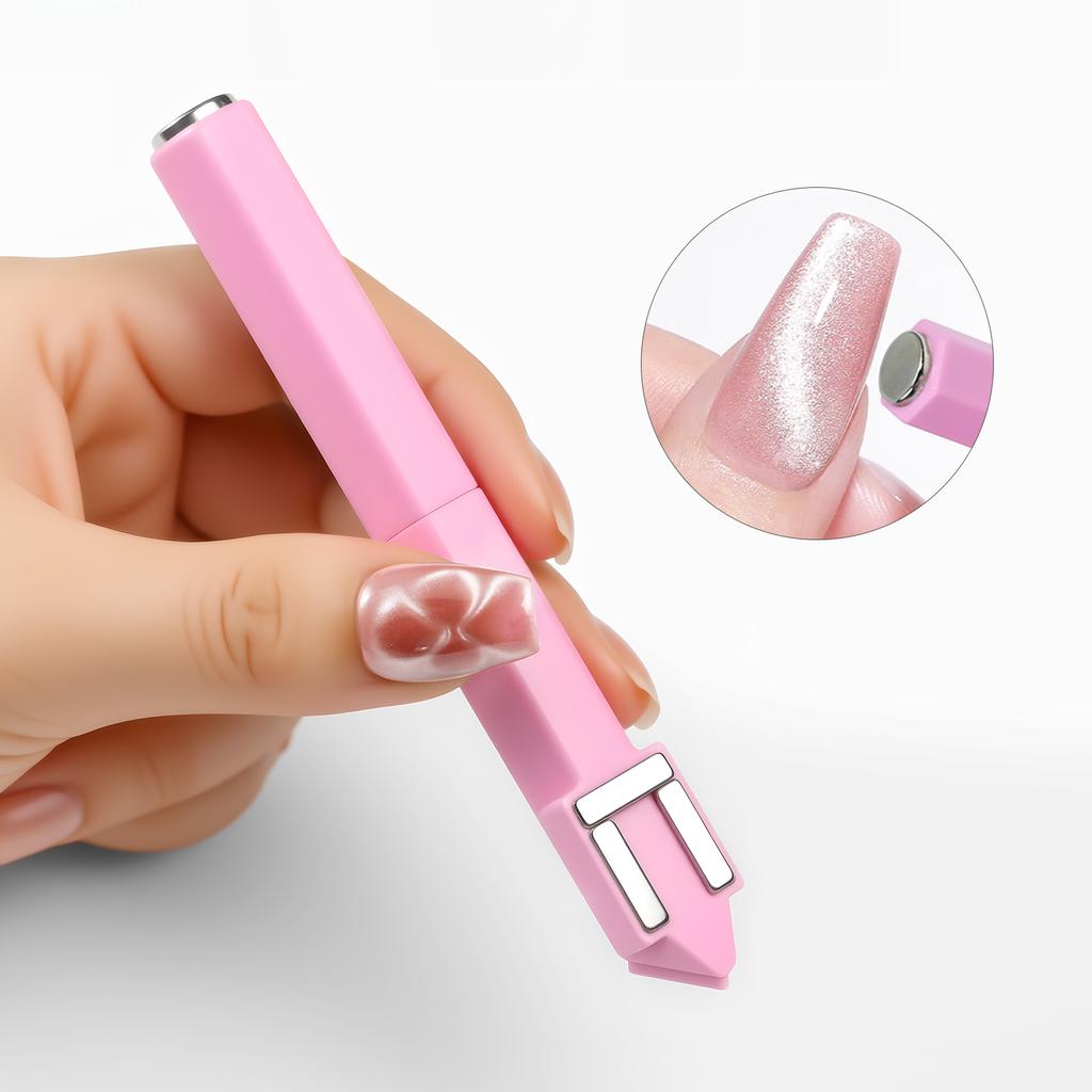 4 in 1 Strong Magnetic Multi-functional Nail Magnet Tool Pens for Cat Eye Effect 3D Four-leaf Clover Pattern for Salon DIY Manic