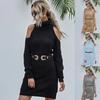 Women's Long-Sleeve Knit Sweater Dress - Autumn New Arrivals High Neck Cardigan Sweater
