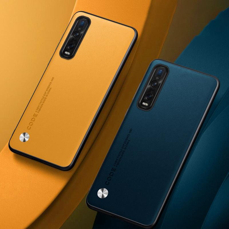 Luxusní PU kožené pouzdro pro OPPO Find X2 Pro, matný silikonový ochranný kryt pro OPPO Find X2 Lite, X2 Neo.