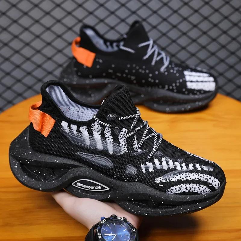 Men's Breathable Running Shoes Trend Sneaker Thick Bottom Non-slip Shoes for Men New Flat Comfort Casual Shoes Tenis Masculino