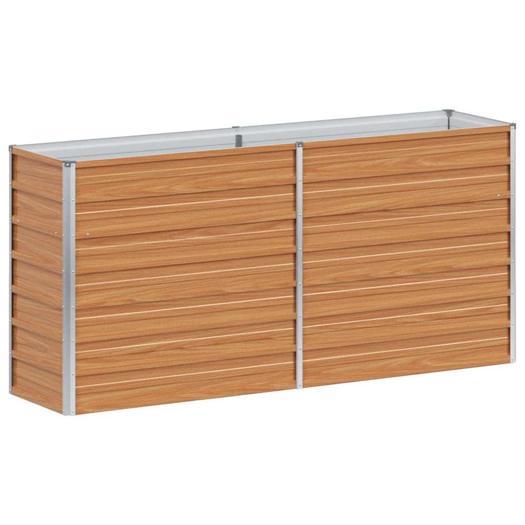 Raised Bed Light Brown 160 x 40 x 77 cm Galvanized Steel