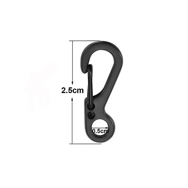 10Pcs EDC Survival Climbing SF Spring Backpack Clasps Keychain Mini Carabiner Paracord Gear Hooks Key Chain Camping Tools