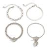 Hip Hop Sweet Cool Metal Wind Love Pendant Bracelet, Punk Snake Bone Chain Bracelet Set