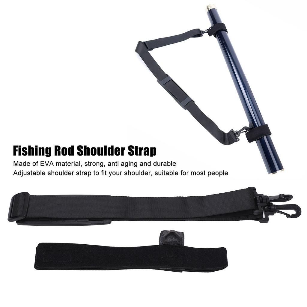 Outdoor Portable Fishing Rod Shoulder Strap Fish Pole Carry Strap Fishing Rod Sling Shoulder Belt