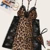 European and American Sex Underwear, Large Size Suspender Leopard Print Women's Nightgown