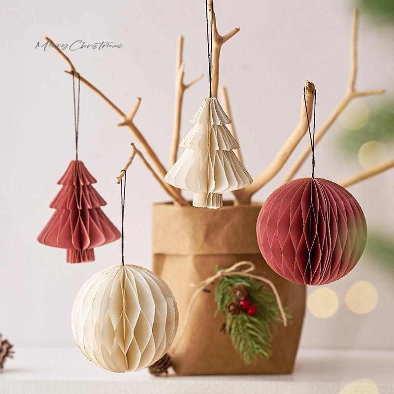 Christmas Hanging Ornament Honeycomb Xmas Tree Pendant Charm Decorations Holiday Party Home Decor Christmas Accessories Navidad 7