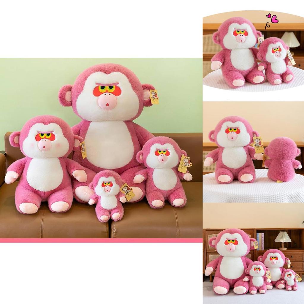Adorable Pink Gorilla Plush Toy For Kids And Girls With Soft Short Plush Fabric