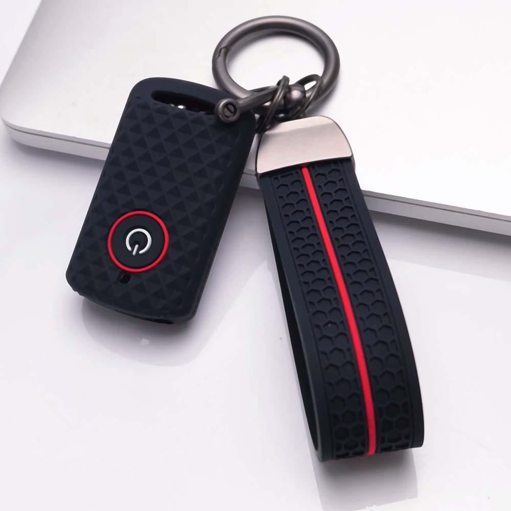 Silicone Car Key Cover Case with Wrist Keychain Fit for Yamaha Nmax NVX Aerox Xmax Qbix R15 V3 Mio Gravis Fazzio Filano Soul GT