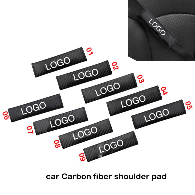 Buy 2 Pcs Car Adjustable Seat Belt Carbon Fiber Seat Belt Pad Shoulder