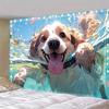 Swimming Dog Tapestry Fun Cartoon Wall Art for Bedroom or Living Room Large Decorative Hanging Add Playful Charm