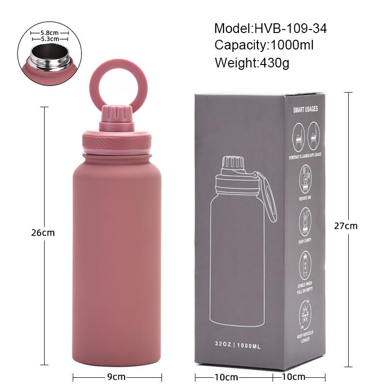 Mobile Phone Magnetic Bracket Water Cup Outdoor Large Capacity 1L Thermos Cup Stainless Steel Sports Kettle