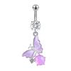 Fashion Exquisite Butterfly Heart Belly Button Ring For Women Girls Body Piercing Stainless Steel Navel Ring Beach Jewelry