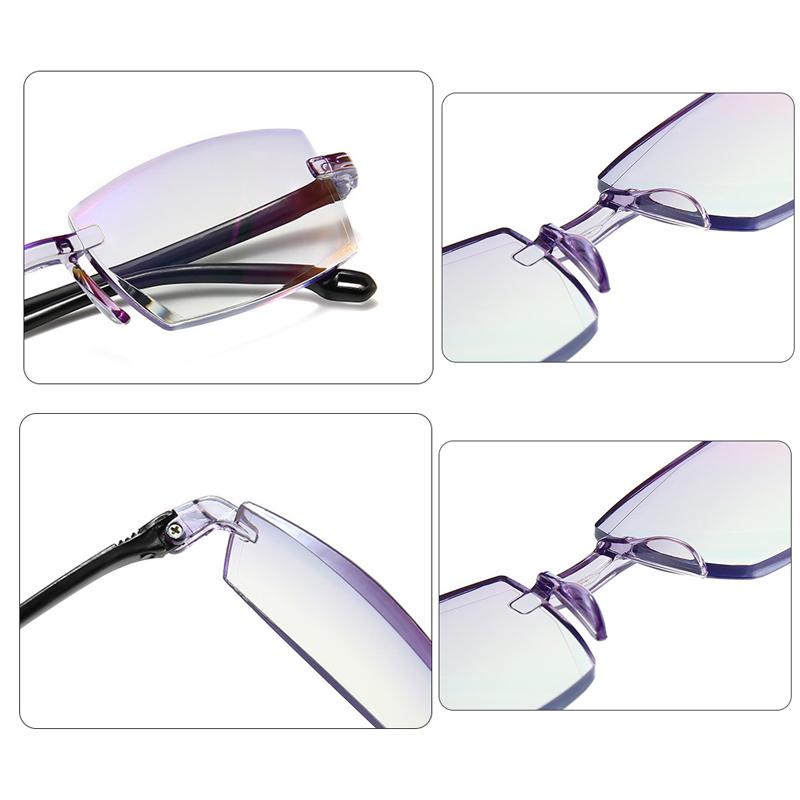Men Women Reading Glasses Anti Blue Light Rimless Far Sighted Presbyopic Eyewear Goggles Diopter 0 +1.0 1.5 2.0 2.5 3.0 +3.5 4.0