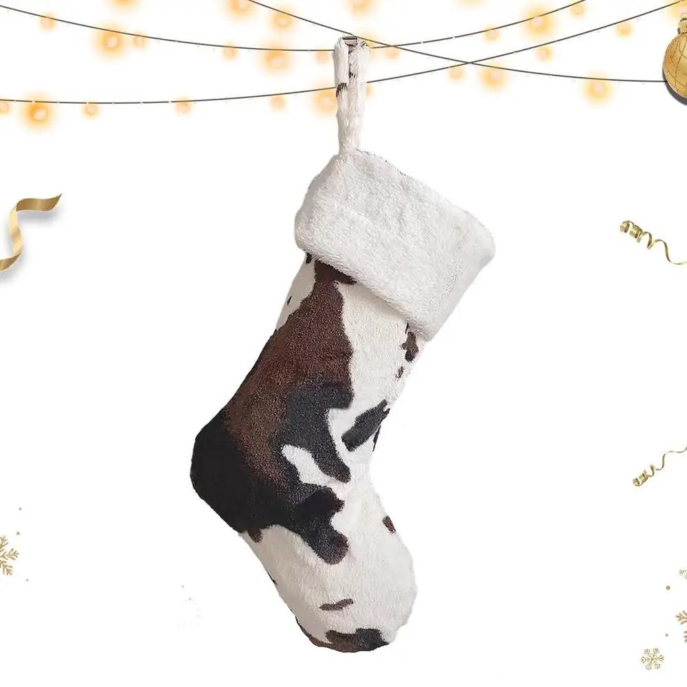 20 Inch Christmas Stockings Furry Christmas Gift Bag Christmas Socks Pendant  Farmhouse