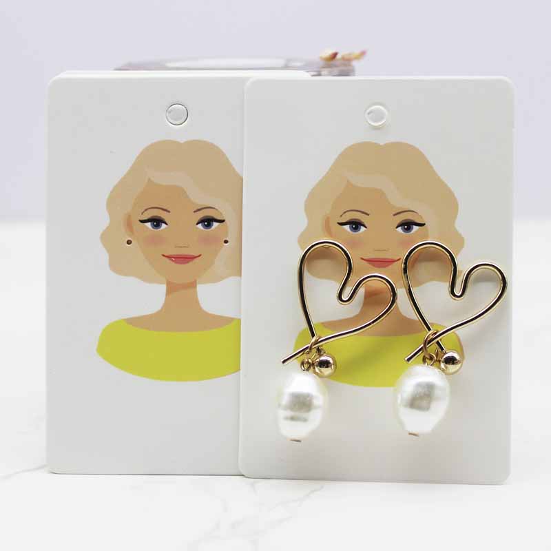 6*9cm 50pc Beauty Head Jewelry Package Card Paper Necklace Earring Display Tag Card Longer Earring Holder Card  Jewelry Package