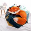 1pc Autumn Fox Fashionable Automatic Opening/Closing Folding Umbrella with 8 Bones, Windproof Portable, Daily Use022
