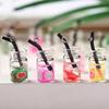 Hot Sale Miniature Fruit Beverage Drinks Bottle Charms Small Glass Material Resin Pendant for Earring Jewelry Making Souvenirs