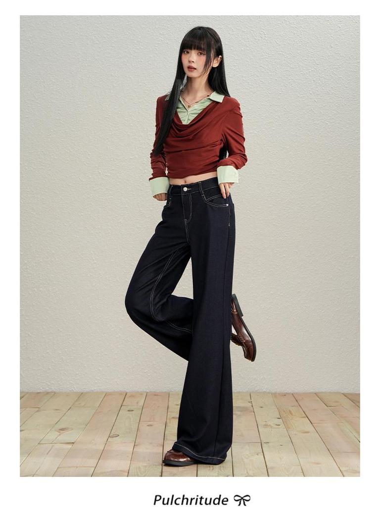 Winter 2025 American Retro High Waist Wide-Leg Women's Jeans