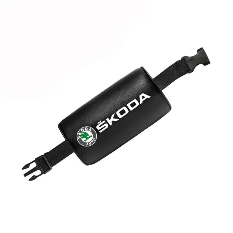 

Автомобільна подушка-підтримка шиї та голови Шкіряна подушка-підголівник Для Skoda Octavia Rapid Kodiaq Karoq Fabia Kamiq Superb Похідний 1Pcs Black