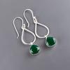 Natürlicher grüner Onyx Edelstein 925 Sterlingsilber Schmuck Handgefertigte Ohrringe 1.90" EE-19-16