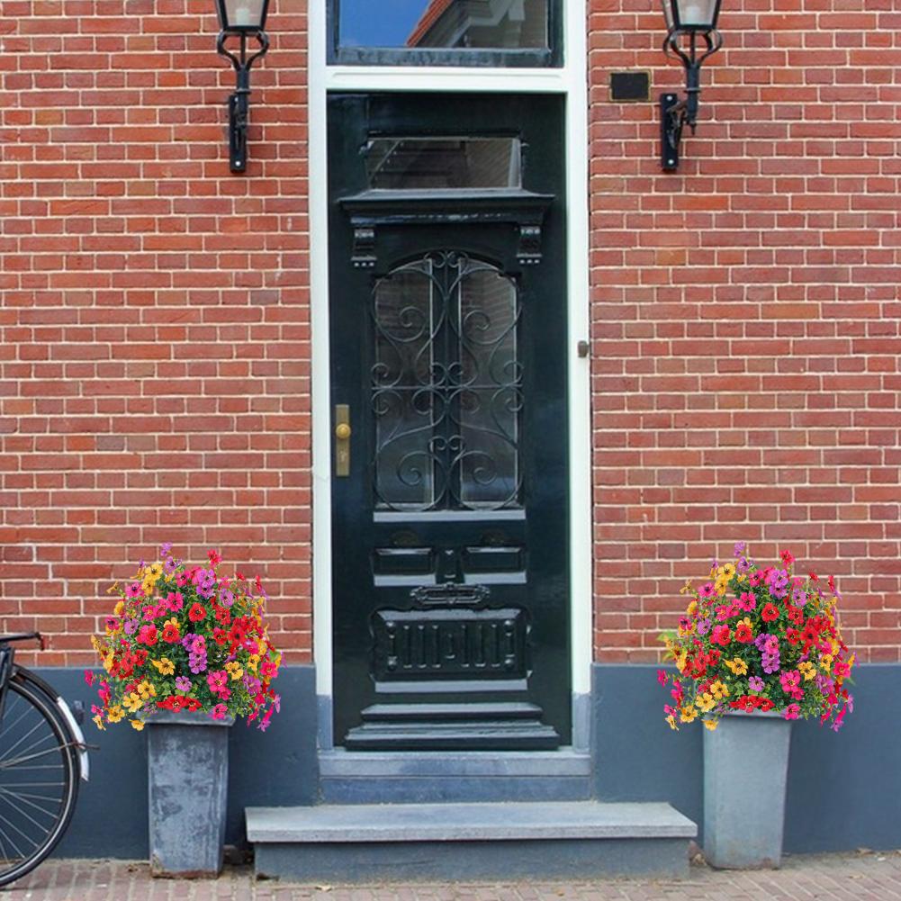 Künstliche Veilchenblumen mit Stab – UV-beständige Kunstblüten für Garten, Terrasse, Hochzeits- und Partydekoration