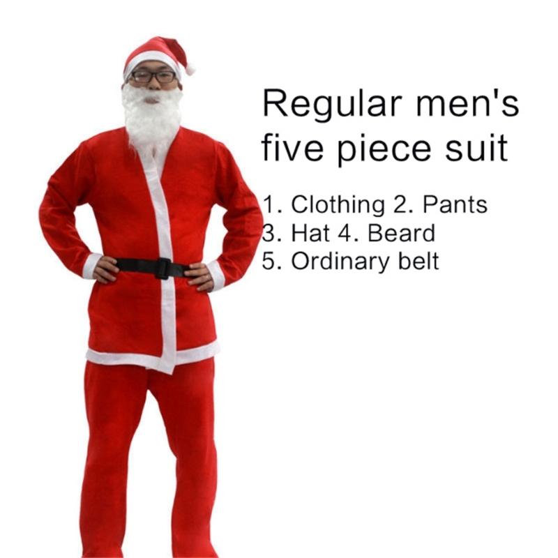 Santa Suit Christmas Santa Clauses Costume for Men Women Adults 3/4/5/6/7 Santa Costume Outfits Funny Santa Bear Hat