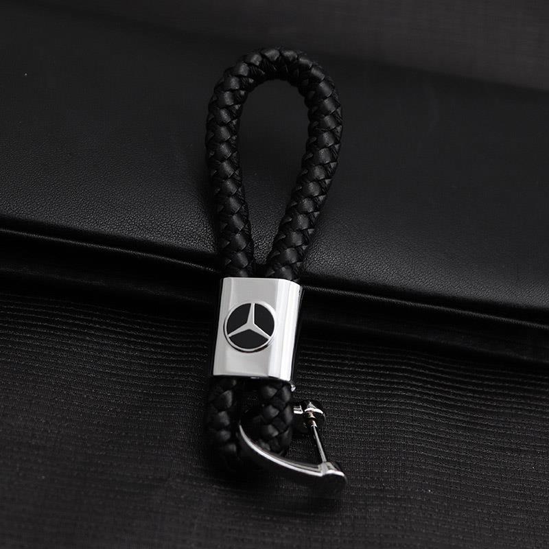 Buy 1PC Hand Woven Leather Car KeyChain Key Ring Detachable Metal ...